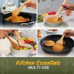 Wooden Utensil Set, Bamboo Utensils – 7 PCs Wood Spoons for Cooking, Easy to Clean, Sturdy, Lightweight & Heat Resistant