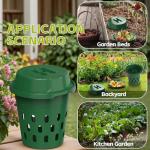 TOP XIAN 2-Pack Inground Worm Composter, Outdoor Worm Compost Bin for Garden Beds & Home Use, Vermicomposting Bin for Beginners (9.5x9.5x10.8Inch), Green