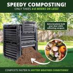 Simply Bio Garden Compost Bin from BPA-Free Material - 80 Gallon (300 L) Large Outdoor Compost Bin, Easy Assembly, Lightweight, Fast Soil Creation, Black