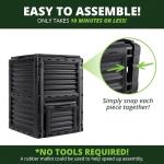Simply Bio Garden Compost Bin from BPA-Free Material - 80 Gallon (300 L) Large Outdoor Compost Bin, Easy Assembly, Lightweight, Fast Soil Creation, Black