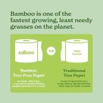 Caboo Tree Free Toilet Paper, Septic Safe Toilet Tissue, Plastic Free, Non Toxic, Chemical Free, 2 Ply Bathroom Toilet Paper | Pack of 12 Double Rolls, 300 Sheets Per Roll