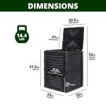 Simply Bio Garden Compost Bin from BPA-Free Material - 80 Gallon (300 L) Large Outdoor Compost Bin, Easy Assembly, Lightweight, Fast Soil Creation, Black