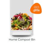 Compost Genie Kitchen Compost Bin, White Stainless-Steel Large, 3.6 Gallon, Indoor Odorless Composting, Hands-Free, Washable Parts, Includes 8 Tear-Off Compostable Bags and 4 Carbon Filters