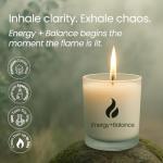 Natur IX Cleansing Scented Candles for Home | Sage & Palo Santo | Natural Non Toxic Soy Candles with Essential Oils | 50 H Long Burning | (Energy + Balance | Bergamot & Sage)