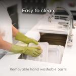 Compost Genie Kitchen Compost Bin, White Stainless-Steel Large, 3.6 Gallon, Indoor Odorless Composting, Hands-Free, Washable Parts, Includes 8 Tear-Off Compostable Bags and 4 Carbon Filters