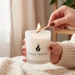 Natur IX Cleansing Scented Candles for Home | Sage & Palo Santo | Natural Non Toxic Soy Candles with Essential Oils | 50 H Long Burning | (Energy + Balance | Bergamot & Sage)