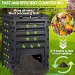 JupiterForce 120 Gallon Large Compost Bin, BPA Free Outdoor Composting Tumblers for Garden Patio, Easy Assembling, Fast Creation of Fertile Soil, Lightweight
