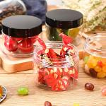 6 Pack 6oz Plastic Jars Containers with Lids Wide-mouth Refillable Leakproof Reusable Round Empty Jars for Travel Cosmetic Dry Food Spice Candy Cookie Home Kitchen Organizing(Clear)