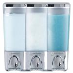 Better Living Products Clear Choice Shower 3 Shampoo and Soap Dispenser, 7.5" x 3.5" x 7.5, Chrome