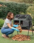 THEGROW'ING Updated 43 Gallon Compost Bin Outdoor, Fast Assemble Tumbling Composter, Dual Chamber Composter Tumbler, Rotating Compost Bin for Outside, Backyard, Garden and Yard, Green
