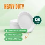 Eco-Friendly 7-Inch Compostable Paper Plates - 125 Pack