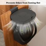 Mountable Silicone Collapsible Kitchen Compost Bin Under Sink, Hanging Trash Can with Lid for |Cupboard|Bathroom|Bedroom|Office|Camping, Indoor Compost Bucket, 2 Gallon Black