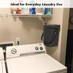 Mountable Silicone Collapsible Kitchen Compost Bin Under Sink, Hanging Trash Can with Lid for |Cupboard|Bathroom|Bedroom|Office|Camping, Indoor Compost Bucket, 2 Gallon Black