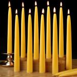 10inch Beeswax Taper Candles 20 Pack Natural Pure Beeswax Candles Smokeless Dripless 10 Hour Long Burn Time Bees Wax Candlesticks Unscented Bees Wax Candle for Home