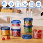 Winproper 6 Pack-16 OZ Freezer Storage Containers, Small Plastic Containers with Twist Top Lids, Round Food Storage Containers, Reusable Soup Container Microwave/Dishwasher Safe