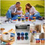 Winproper 6 Pack-16 OZ Freezer Storage Containers, Small Plastic Containers with Twist Top Lids, Round Food Storage Containers, Reusable Soup Container Microwave/Dishwasher Safe