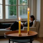 10inch Beeswax Taper Candles 20 Pack Natural Pure Beeswax Candles Smokeless Dripless 10 Hour Long Burn Time Bees Wax Candlesticks Unscented Bees Wax Candle for Home