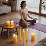 10inch Beeswax Taper Candles 20 Pack Natural Pure Beeswax Candles Smokeless Dripless 10 Hour Long Burn Time Bees Wax Candlesticks Unscented Bees Wax Candle for Home