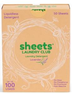 Sheets Laundry Club - Liquidless Laundry Detergent Sheets, 100 Loads - Lavender Scent, Eco-Friendly, Quick-Dissolving Formula, Hypoallergenic, Septic Safe, Plastic-Free Packaging - 50 Sheets
