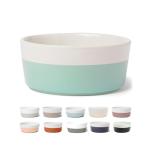 Waggo Dipper Ceramic Dog Bowl for Small and Large Breeds - Heavyweight and Durable Pet Food and Water Dish Crock, Dishwasher Safe, Modern (Mint, Small)