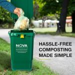 Nova Products 7 Gallon (32L) Mini Organic Bin – Compact HDPE Compost & Food Waste Container with Secure Lid, Easy-Carry Handles, BPA-Free (Made in Canada)