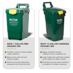 Nova Products 7 Gallon (32L) Mini Organic Bin – Compact HDPE Compost & Food Waste Container with Secure Lid, Easy-Carry Handles, BPA-Free (Made in Canada)