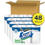 Scott Rapid-Dissolving Toilet Paper, 48 Double Rolls, Septic-Safe, Toilet Paper
