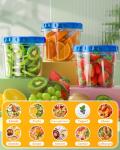 BiuLeon 6 Pack-24 oz Freezer Storage Containers, Plastic Food Storage Containers with Twist Top Lids, BPA Free and Reusable Soup Containers with Lids, Leakproof/Microwave/Dishwasher Safe