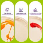 PACKINNO 9 Inch 125 Pack Compostable Paper Plates, Biodegradable Heavy Duty Disposable Plates, Round Unbleached Brown Plates Made from Natural Sugarcane Fibers, for Party, Camping, Picnic