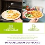 PACKINNO 9 Inch 125 Pack Compostable Paper Plates, Biodegradable Heavy Duty Disposable Plates, Round Unbleached Brown Plates Made from Natural Sugarcane Fibers, for Party, Camping, Picnic