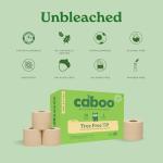 Caboo Tree Free Unbleached Toilet Paper | Plastic Free Packaging, Septic Safe, Eco Friendly, Chemical Free, Non Toxic | 2 Ply Toilet Tissue, Pack of 12 Double Rolls, 300 Sheets Per Roll