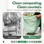 AIRNEX 50 Small Compost Bags for Countertop Bin 1.6 Gal - Cornstarch Compost Trash Bags - Leakproof & Tear Resistant Compostable Bags for Kitchen Compost Bin - OK Compost Home & Seedlings Certified