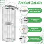 UNIFAMILY 2pack Inground Worm Composting Bin, Stainless Steel Outdoor Compost Bin with Handle, Worm Composter, Worms Bins for Composting Recycling Kitchen Food Waste (Compost Bin with Handle)