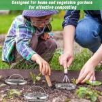 UNIFAMILY 2pack Inground Worm Composting Bin, Stainless Steel Outdoor Compost Bin with Handle, Worm Composter, Worms Bins for Composting Recycling Kitchen Food Waste (Compost Bin with Handle)