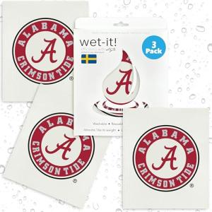 University of Alabama- 3 Pack Swedish Dishcloths for Kitchen- Reusable Kitchen Towels for Dishwashing and Cleaning- Eco-Friendly Alternative to Paper Towels and Wipes- Machine Washable and Dryer Safe