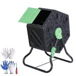 Nouva Outdoor Composting Bin, 18.5 Gallon Single Chamber Small Tumbling Composter,Steel Frame Heavy Duty Barrel for Kitchen Garden Yard