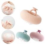 2-in-1 Sunflower Shower Sponge with Suction Cup | Exfoliating Bath Sponge for Soft Skin | Hypoallergenic & Eco-Friendly Body Scrubber for Spa-Like Luxury (Meat Pink, Purple, Light Green)