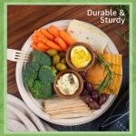 Jenvita Bamboo Paper Plates Compostable (125-Pack, 9-inch) | Sturdy & Microwave Safe | Heavy Duty Brown Disposable Plates | PFAS Free, Biodegradable | FSC Certified Alternative to Plastic