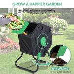Nouva Outdoor Composting Bin, 18.5 Gallon Single Chamber Small Tumbling Composter,Steel Frame Heavy Duty Barrel for Kitchen Garden Yard