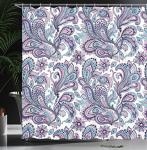 Ambesonne Paisley Shower Curtain Blue and Purple, Flowers Leaves Floral Pattern Bohemian Style Countryed Boho Art, Cloth Fabric for Bathroom Decor Set with Hooks Home, 69" W x 70" L, Purple White Blue
