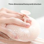 2-in-1 Sunflower Shower Sponge with Suction Cup | Exfoliating Bath Sponge for Soft Skin | Hypoallergenic & Eco-Friendly Body Scrubber for Spa-Like Luxury (Meat Pink, Purple, Light Green)