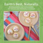 Jenvita Bamboo Paper Plates Compostable (125-Pack, 9-inch) | Sturdy & Microwave Safe | Heavy Duty Brown Disposable Plates | PFAS Free, Biodegradable | FSC Certified Alternative to Plastic