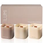 Set of 3 Premium Scented Soy Candles Gift Set | Nature's Bloom Collection - Gardenia, Hilton Garden and Rose & Oud | Crackling Wood Wick | Luxury Candles for Relaxation, Home Décor, Gifts | 9.8oz Each