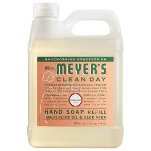MRS. MEYER'S CLEAN DAY Hand Soap Refill, Made with Essential Oils, Geranium, 33 fl. oz