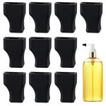 10 Pcs Coffee Syrup Pump Covers, Food Grade Silicone Syrups Pumps Tips Cover, Reusable Black Tip Cap Cover Preventing Liquid from Pouring, Fit Syrups Pump Oil Liquor Bottle Dispenser