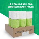 JXDSICH Bamboo Toilet tissue Paper, 3 Ply, Sustainable Toilet Tissue, 9 Rolls and 350 Sheets Per Roll - Septic Safe - Organic, Plastic Free, BPA and Chlorine Free
