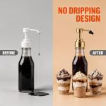 10 Pcs Coffee Syrup Pump Covers, Food Grade Silicone Syrups Pumps Tips Cover, Reusable Black Tip Cap Cover Preventing Liquid from Pouring, Fit Syrups Pump Oil Liquor Bottle Dispenser