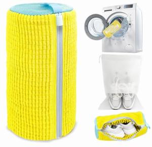 Shoe Washing Machine Bag,Laundry Shoe Bag for Washer and Dryer,Reusable Shoe Cleaning Bag for Sneakers,Tennis Shoes,With Self-locking Zipper, Microfiber Inside,Include Shoes Storage Bag