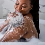 EcoTools EcoPouf 3 Pack Bath Sponge Set, Soft Recycled Netting Shower Poufs for Gentle Exfoliating & Daily Body Cleansing, Rich Lather Bath Sponges, Vegan & Cruelty-Free