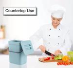 stonespace Compost Bin Indoor Kitchen Sealed, Mountable Compost Bucket, Hanging Food Waste Bin for Kitchen,1.3 Gallon/ 5L Blue